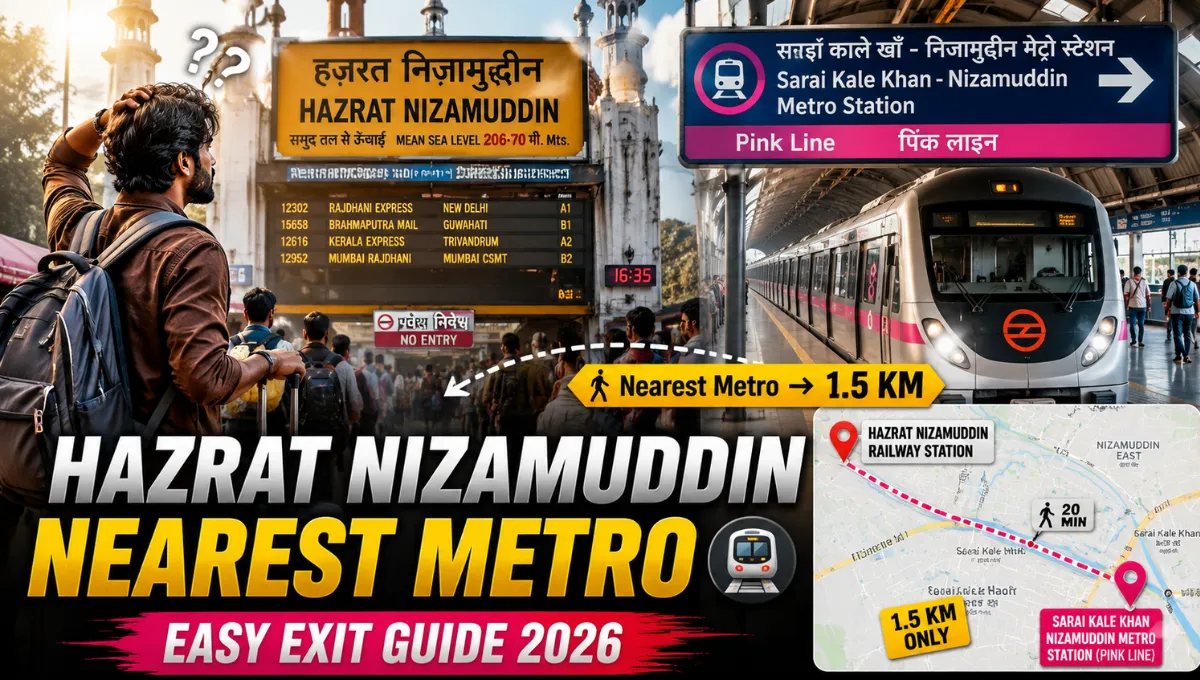 Hazrat Nizamuddin Railway Station Nearest Metro